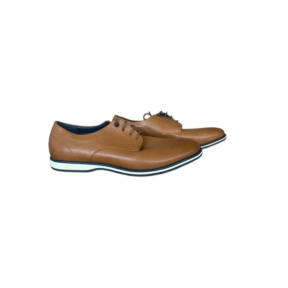 Nine West Men's Brown Lace Up Almond Toe Mathias Oxford Dress Shoes Size 11M